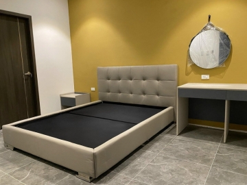 Giường bọc nỉ 1m8 1m6 - MDF lõi xanh Mộc Phát 